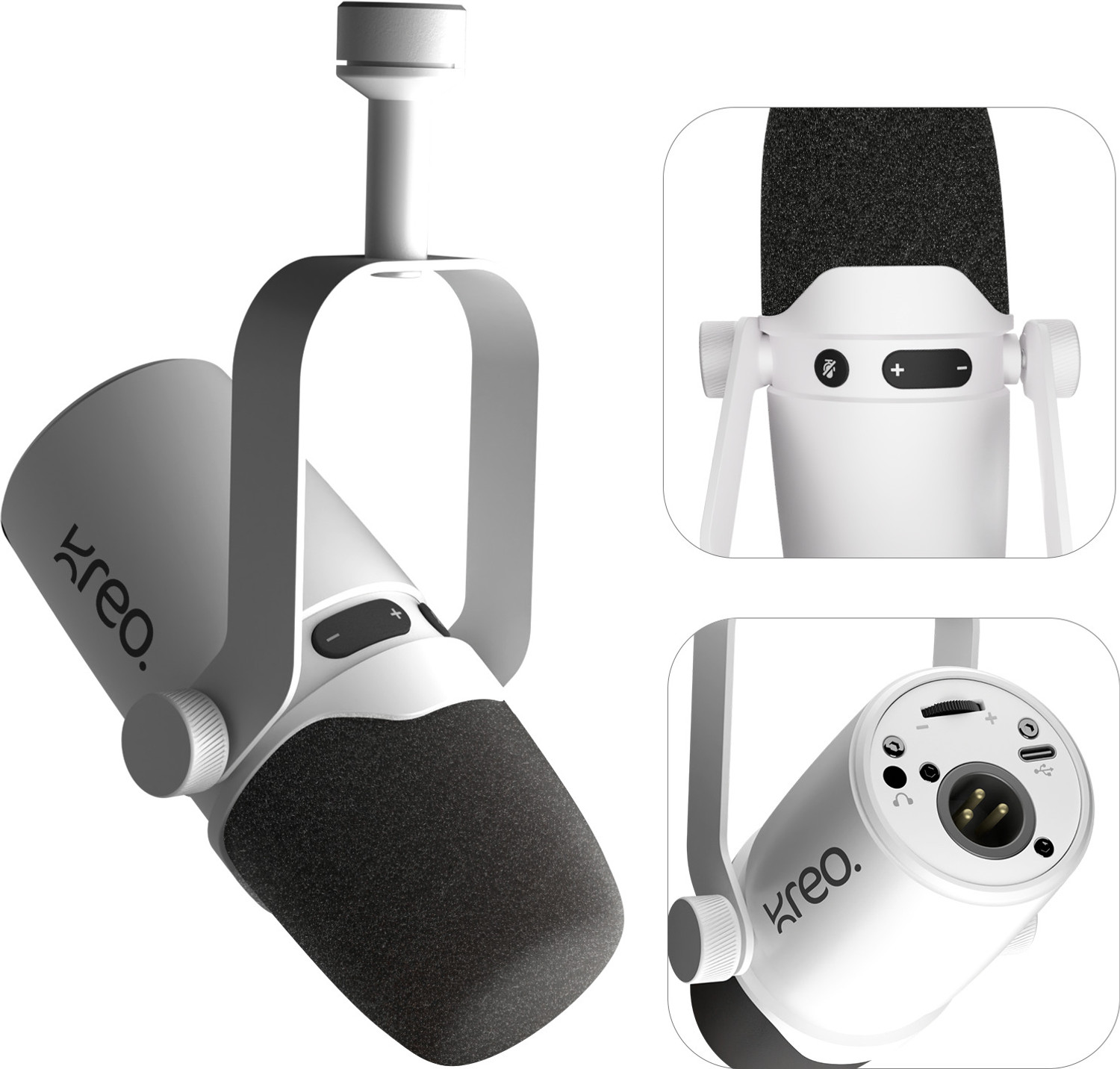 Image of Kreo Kast Professional Dynamic, Cardioid Pickup Pattern, Noise Filtering (XLR /USB) Camera Microphone