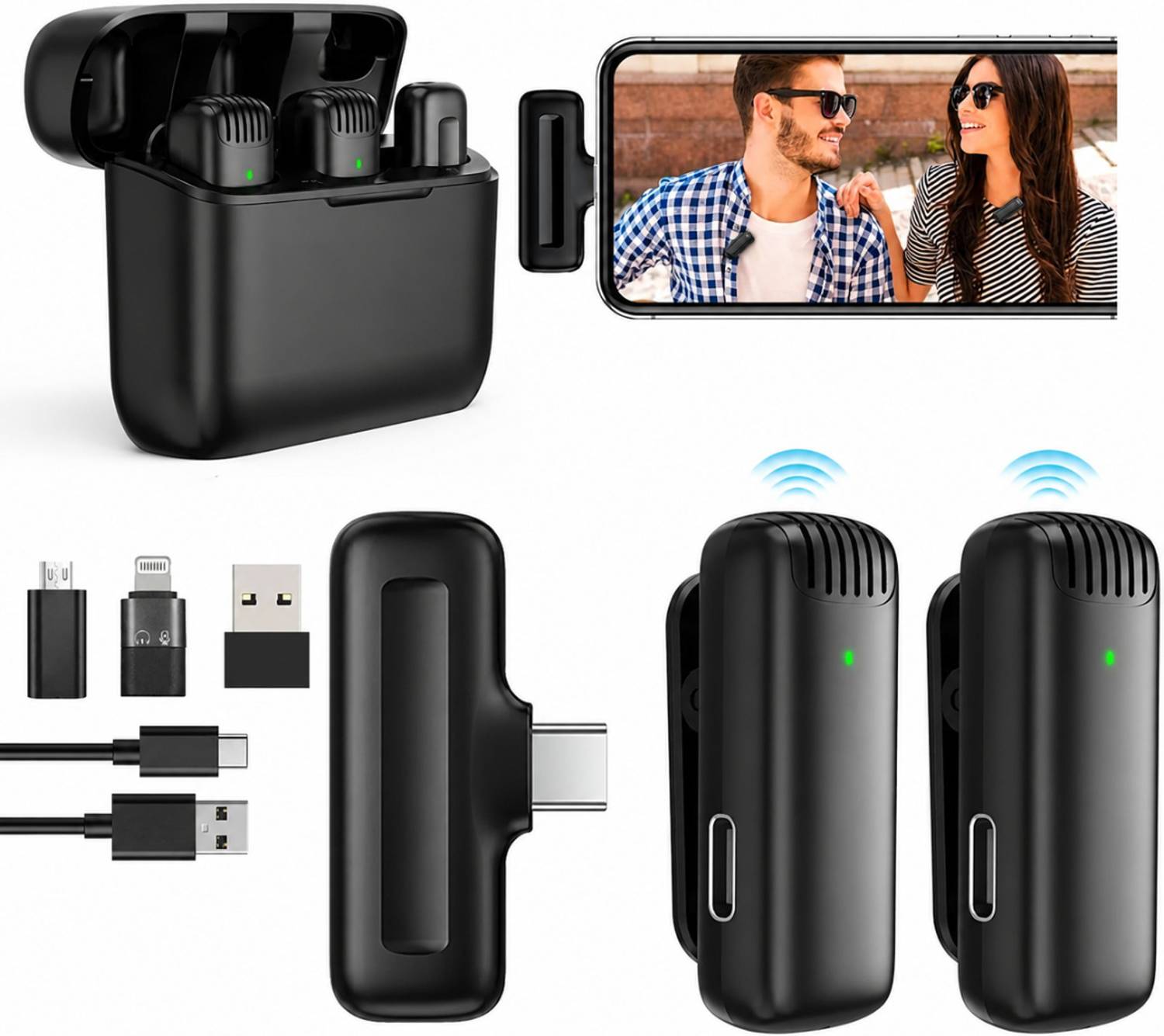 AGINDUSTRY J13 Wireless Lavalier Microphone Professional Video Recording Microphone