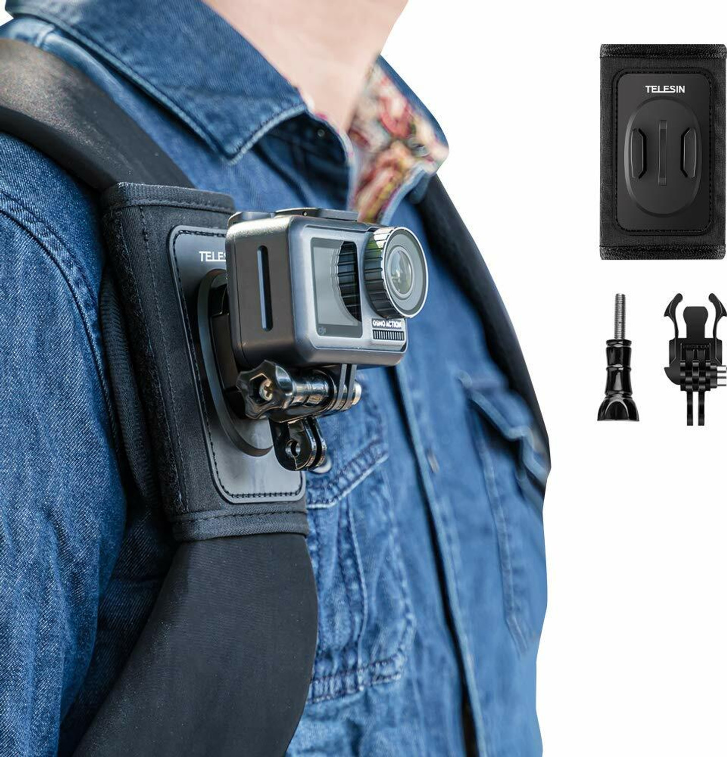 Image of HOJI Backpack Shoulder Strap Mount for Camera, Adjustable Shoulder Pad & Strap Holder Strap