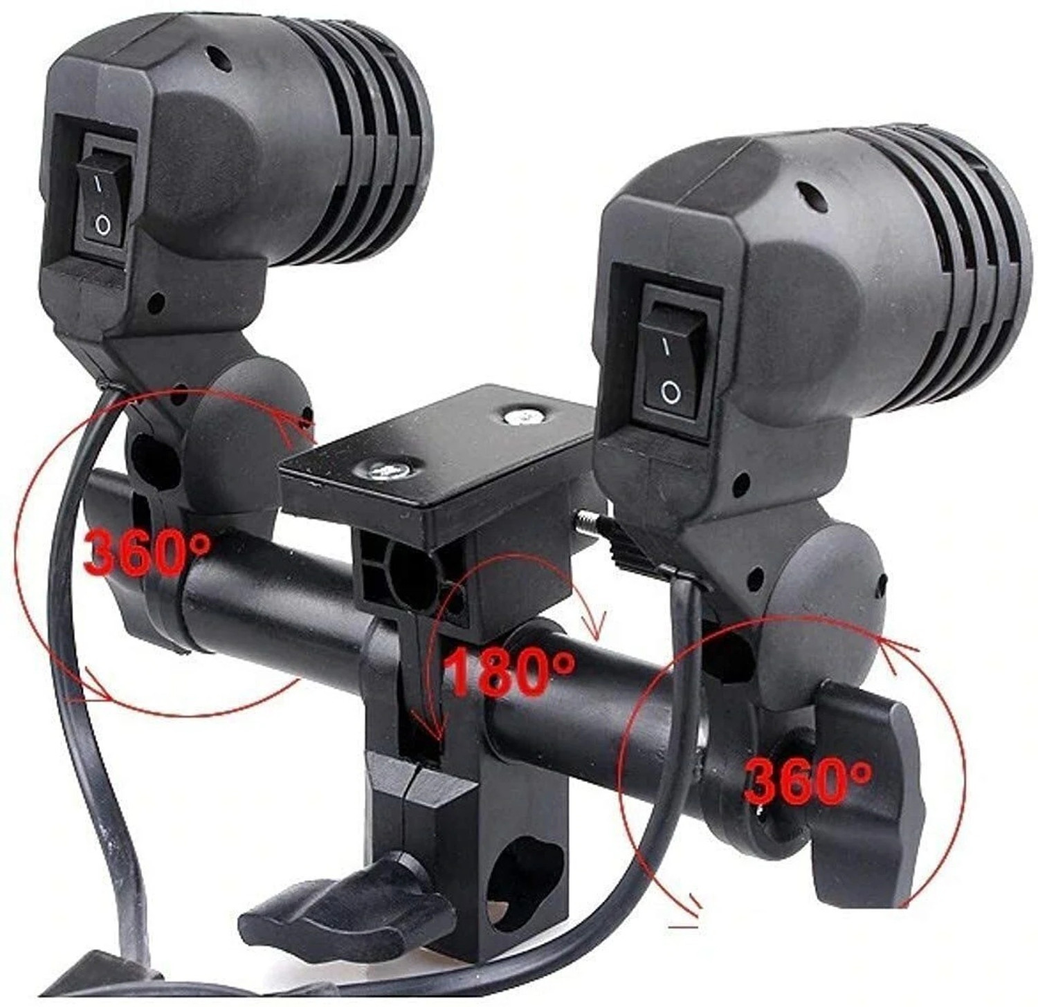 Image of Clickgone Double E27 Bulb Holder with Umbrella Mount Double E27 Bulb Holder with Umbrella Mount Camera Rig