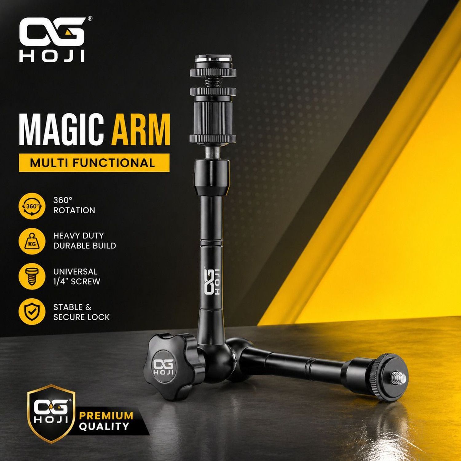 Image of HOJI Magic Arm 11 inch Mount 11 Inch Magic Arm Camera Mount with 1 /4 Screw Camera Rig