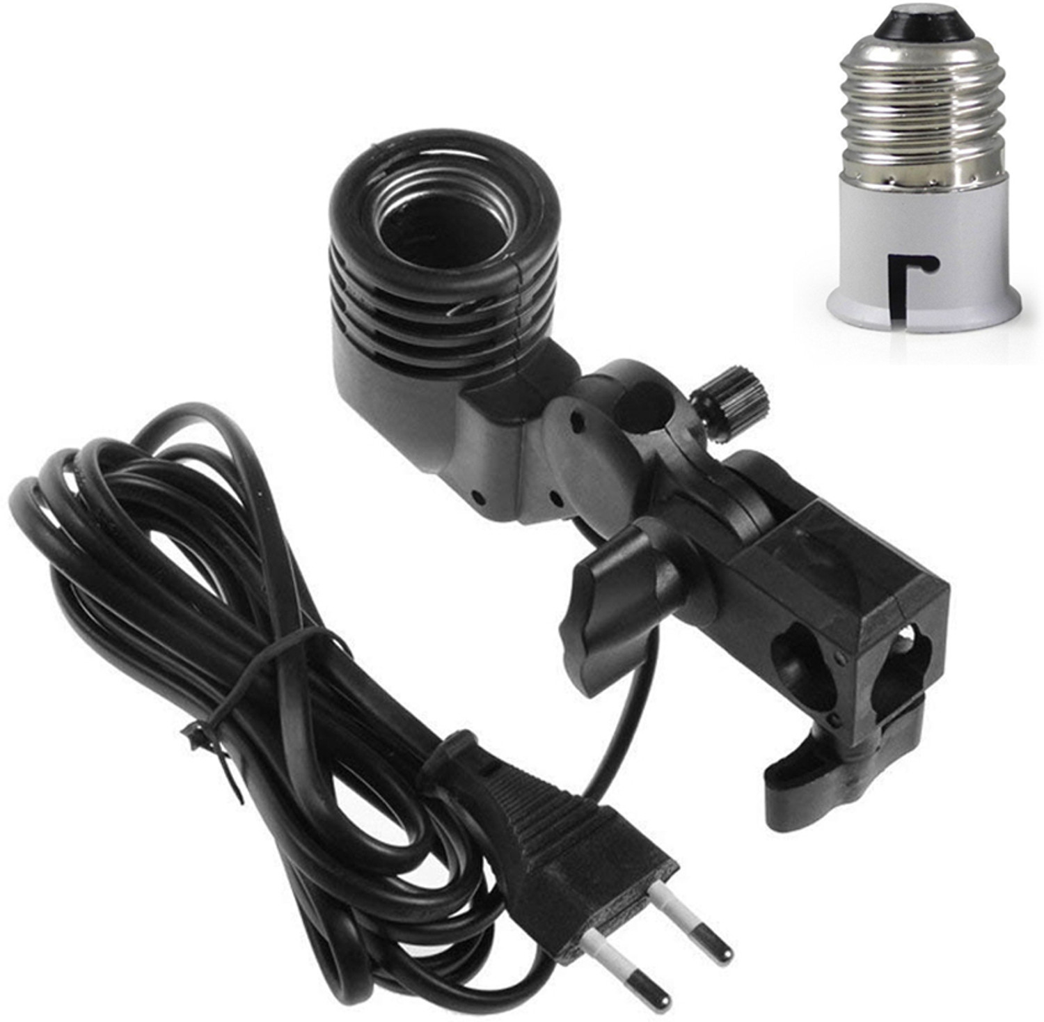 Image of Schsteindar Photography Photo Light Lamp Bulb Single Holder E27 Socket Bracket Studio With E27 to B22 Screw Base Socket Plastic Lamp Holder Light Bulb Adapter Camera Rig