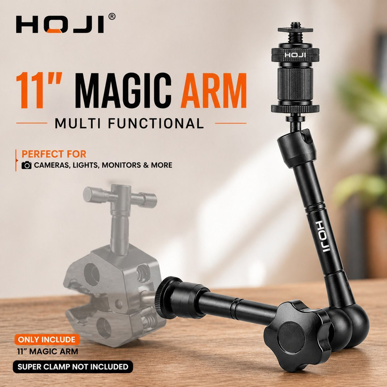 Image of HOJI Magic Arm 11 inch Mount 11 Inch Magic Arm Camera Mount with 1 /4 Screw Camera Rig