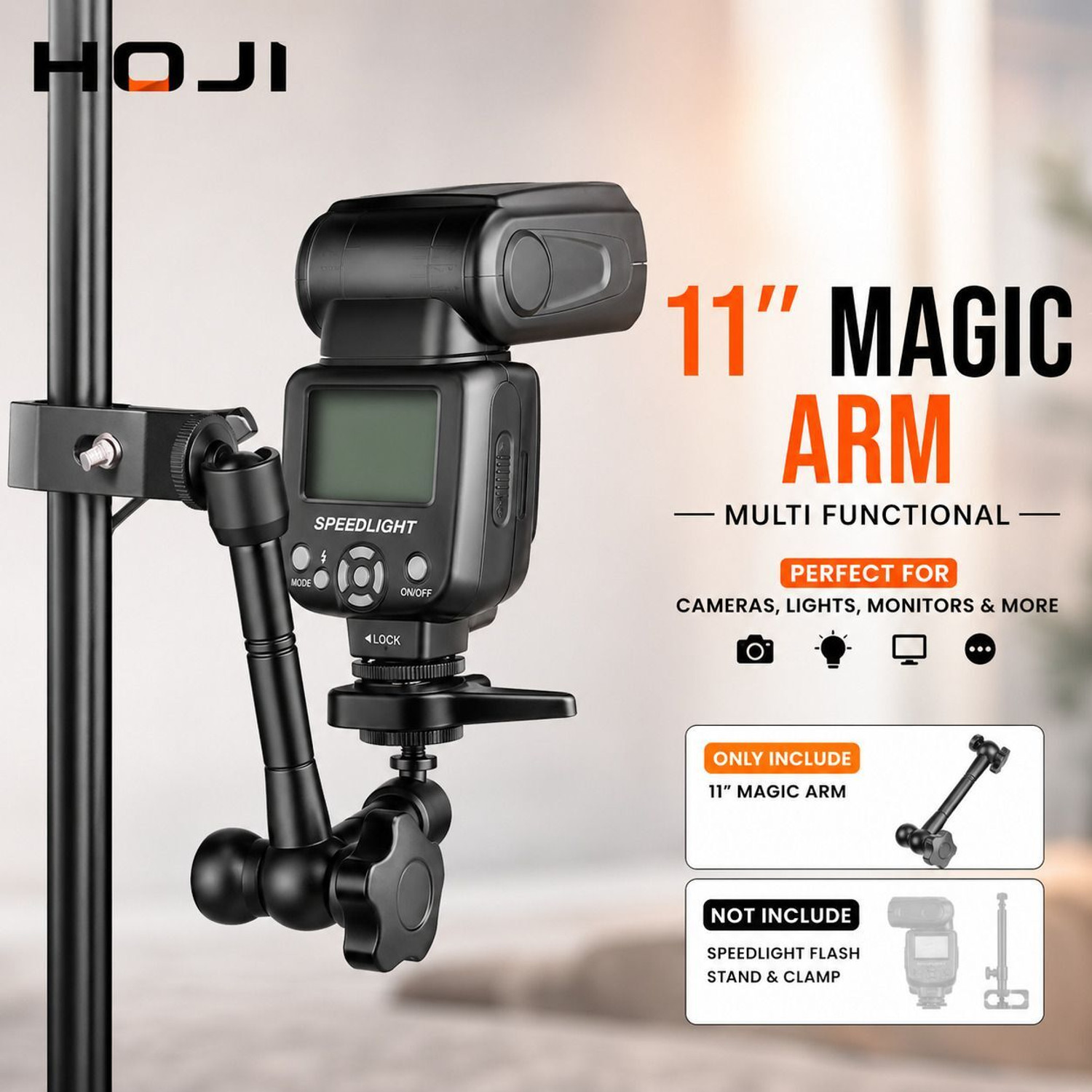 Image of HOJI Magic Arm 11 inch Mount 11 Inch Magic Arm Camera Mount with 1 /4 Screw Camera Rig