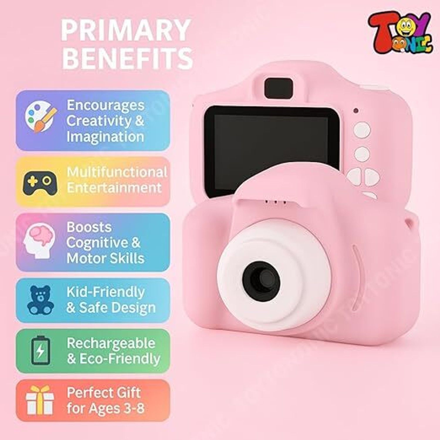 Image of Hokti Kids Selfie Camera 13MP 1080P HD Real Toy Camera Kids Camera Advanced Point & Shoot Camera