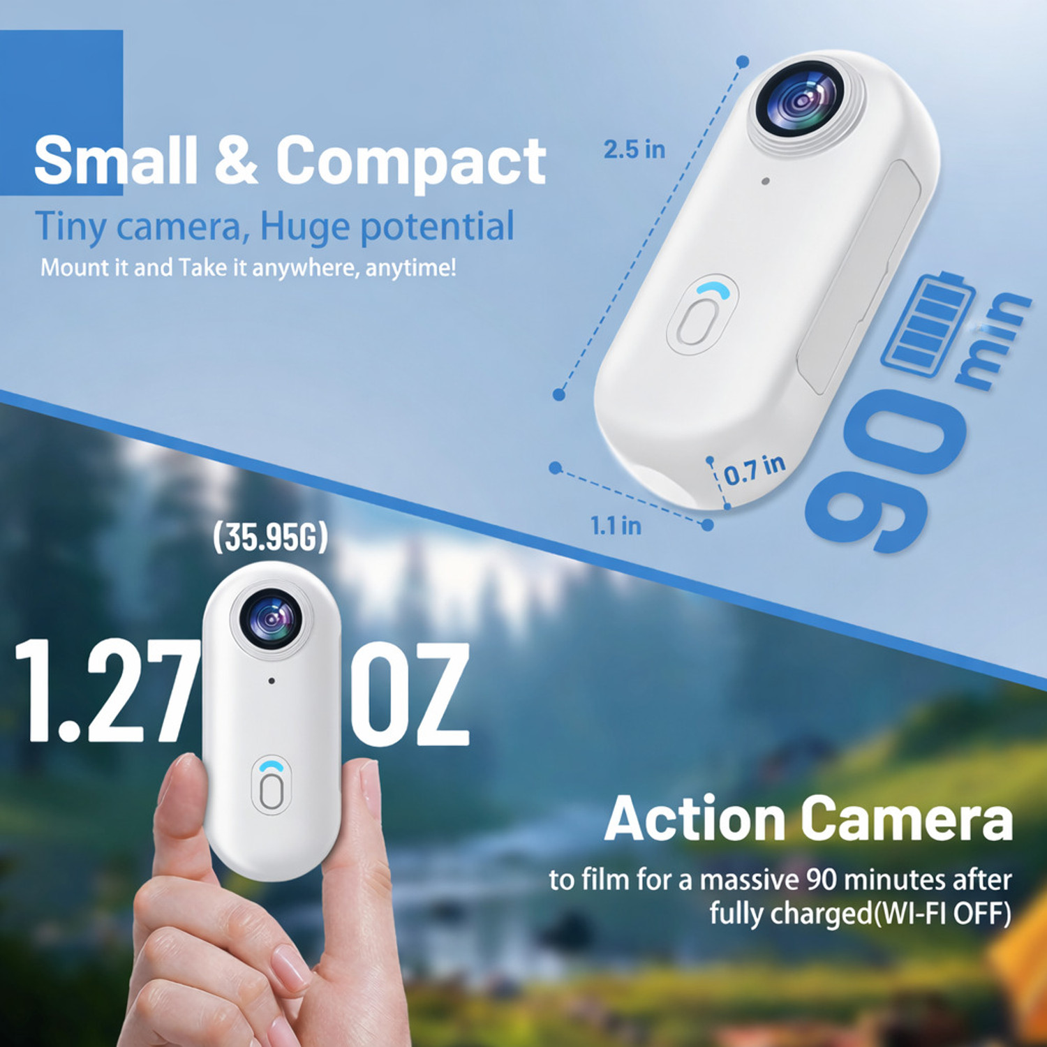 Image of Cubonic Microx 4K Ultra HD| Thumb Size WebCam BodyCam DashCam| CMOS Sensor| 1 Button Rec. Enabled |Wifi Real Time App Conrol| Camcorder| Waterproof| 800Mah Sports and Action Camera
