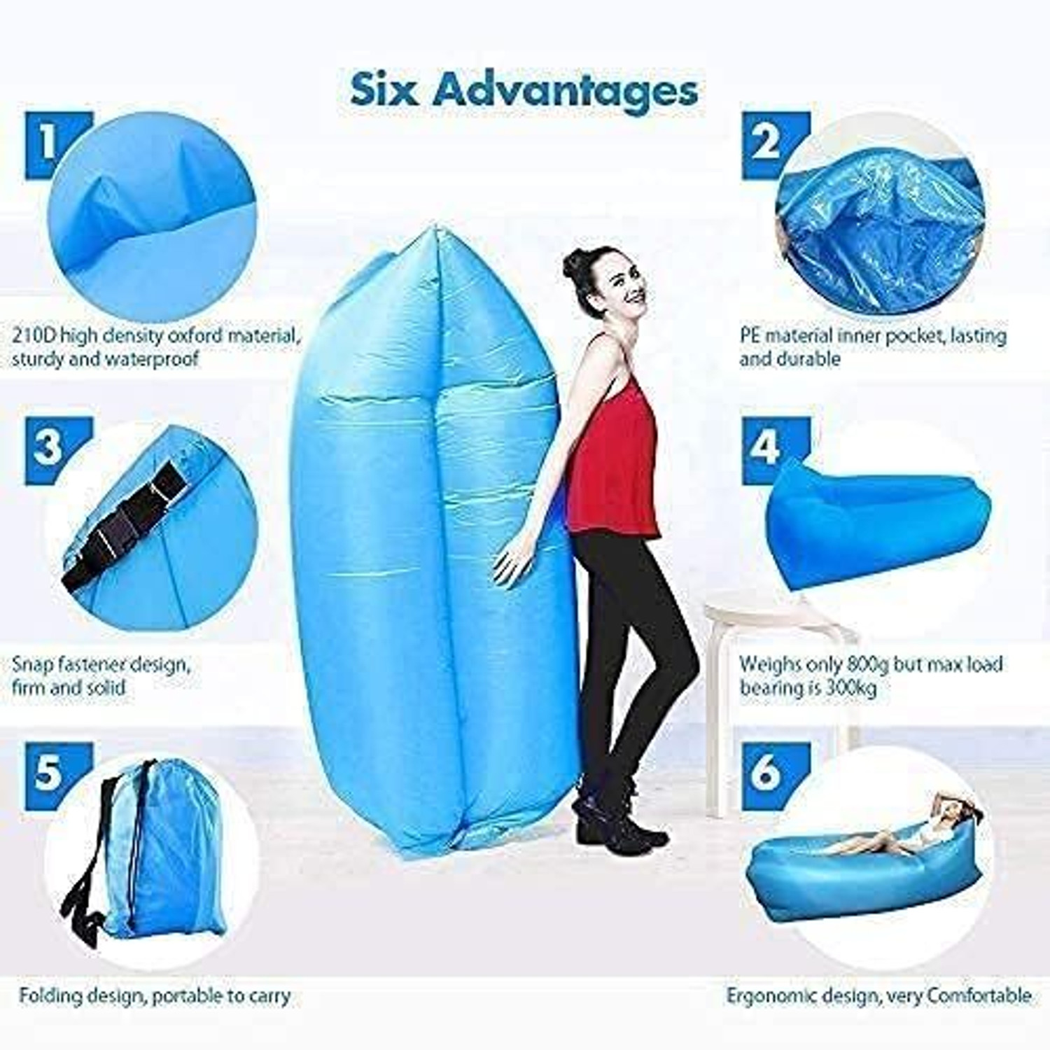 Image of TECHGEAR Air Lazy Sofa Sleeping Bag for Outdoor, Camping, Cam