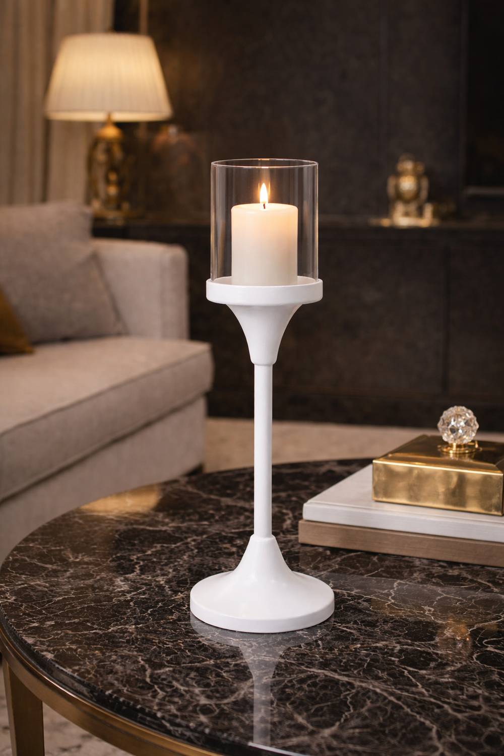 Aliza metal house Iron Candle Holder