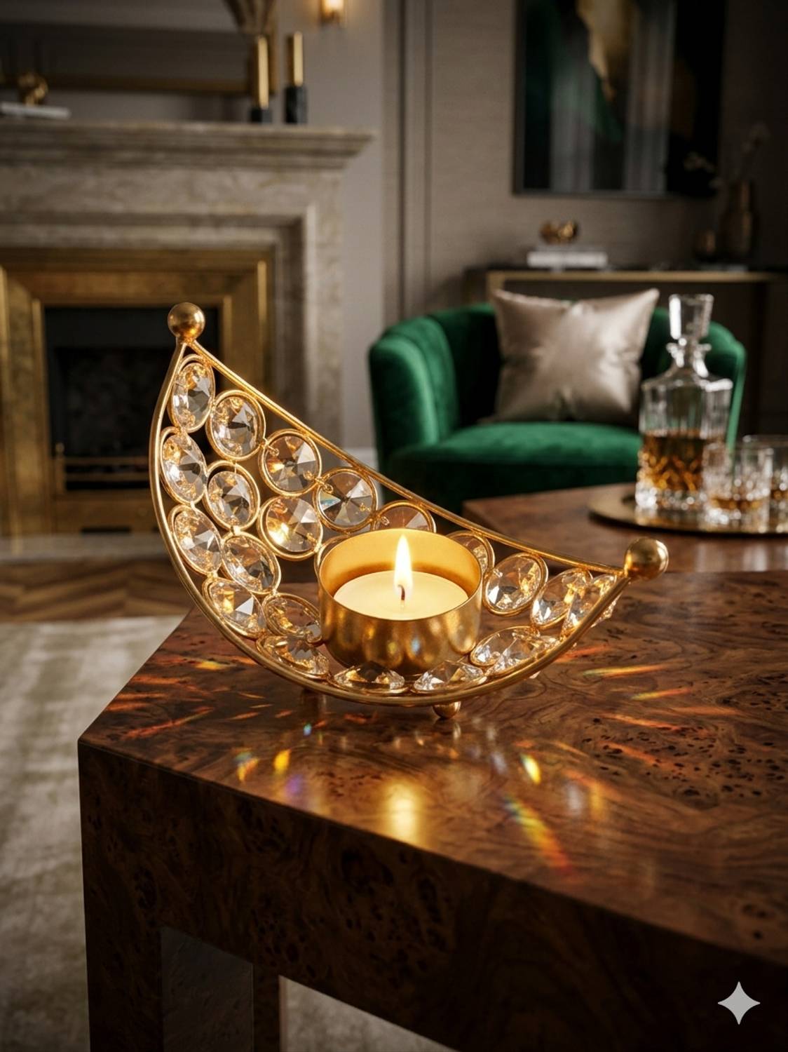 Aliza metal house Iron Tealight Holder