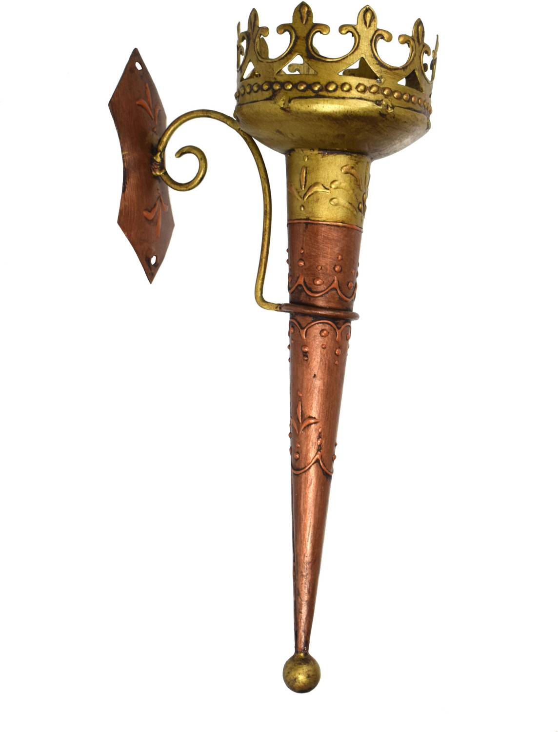 Antiques Nirmala Olympic Torch Metal Wall Hanging Mashaal Handmade Oil lamp candle Holder Iron 1 - Cup Candle Holder