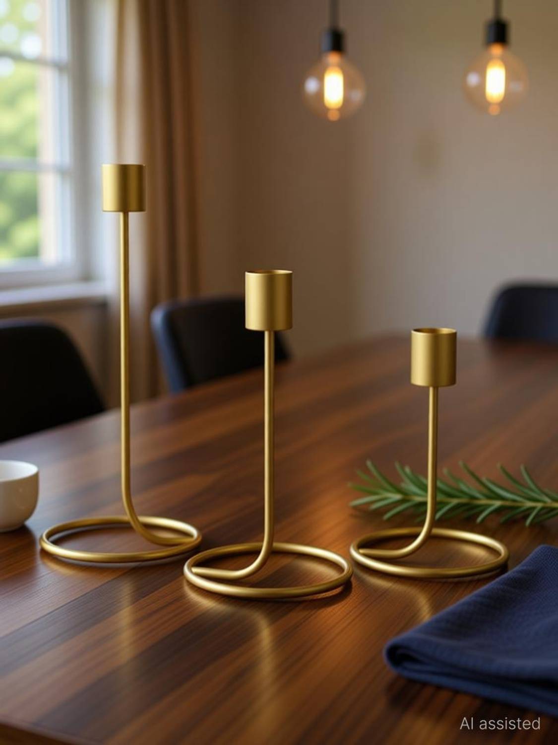 AKLVXURYMART Elegant Iron Candle Stand for Home Décor & Gifting Iron 3 - Cup Candle Holder Set