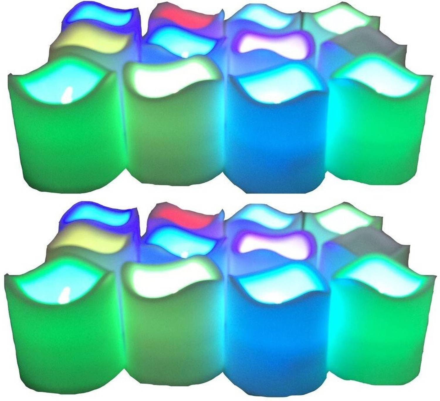atorakushon 24 Pieces Designer Flameless Coloring LED Tealigh with Replacable Battery Smokeless CANDLE Candle