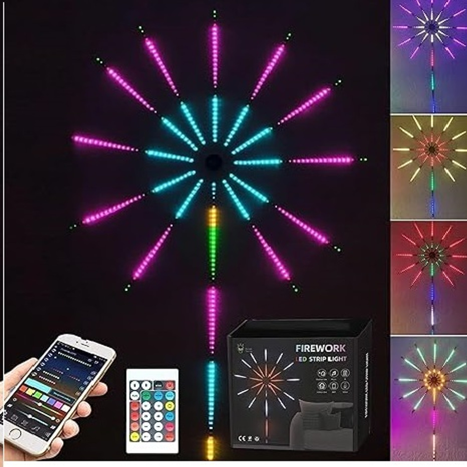Image of FITUP Firework LED Strip Light RGB Launch Effect Music /Mic Sync Color Changing Candle