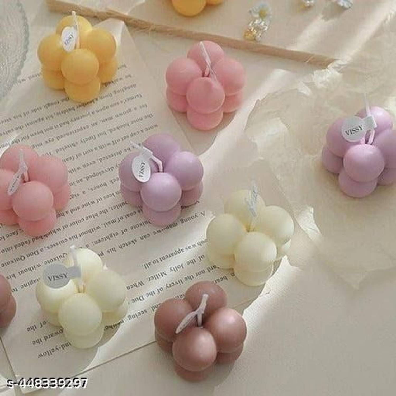 ATCOLLECTIONS Bubble Cube Decorative Scented Candle Set Candle