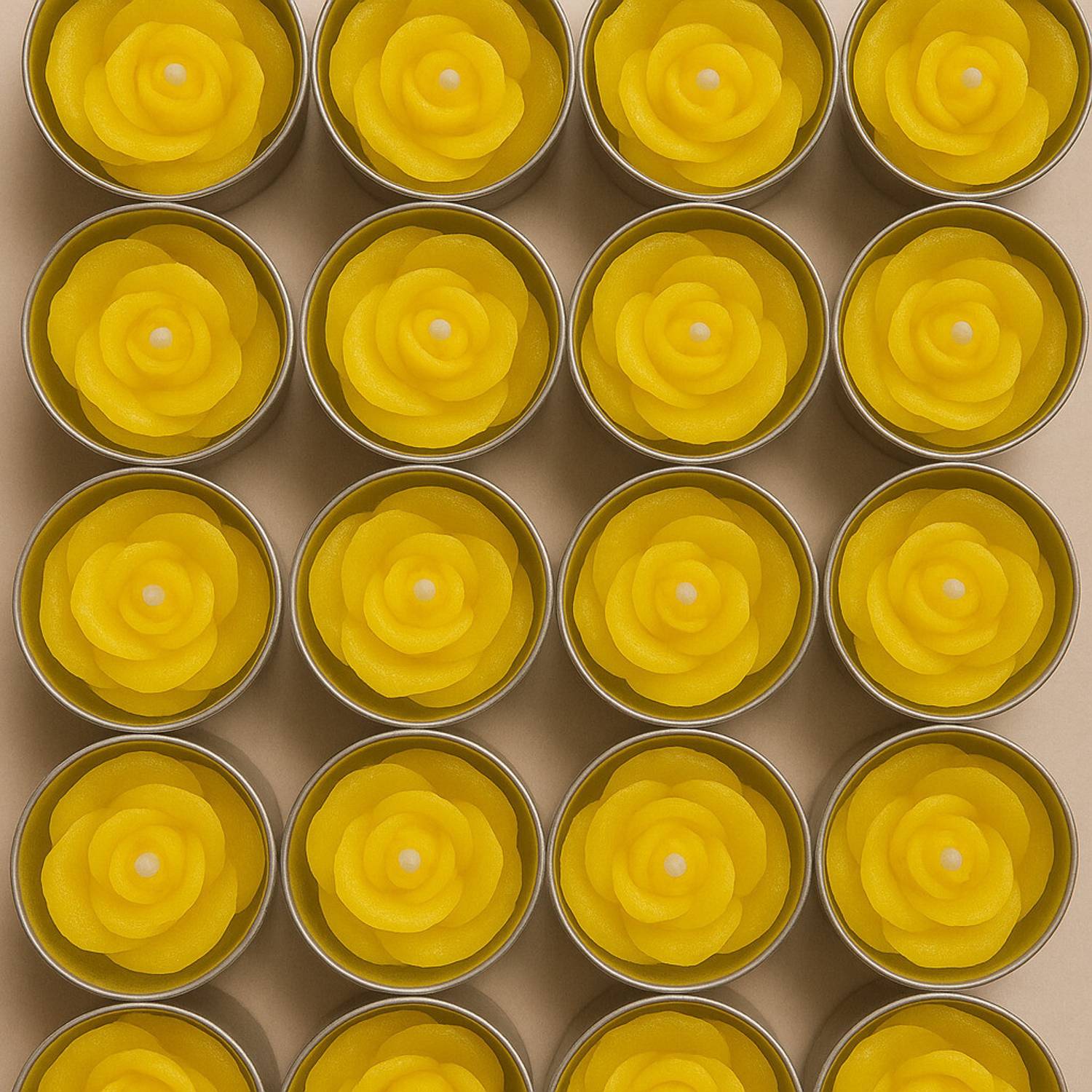 AKB Premium Small Yellow Rose Candle,Home Decoration Diwali Diya Yellow Candles Candle
