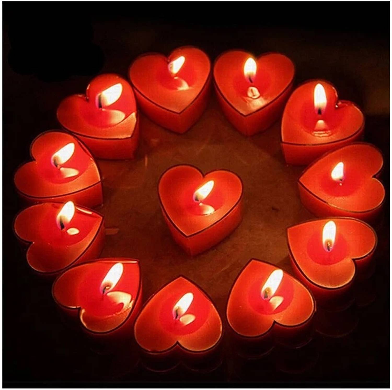 Biway Romantic Heart-Shaped Tealight Candles for Valentine's Day Party Decorations Candle