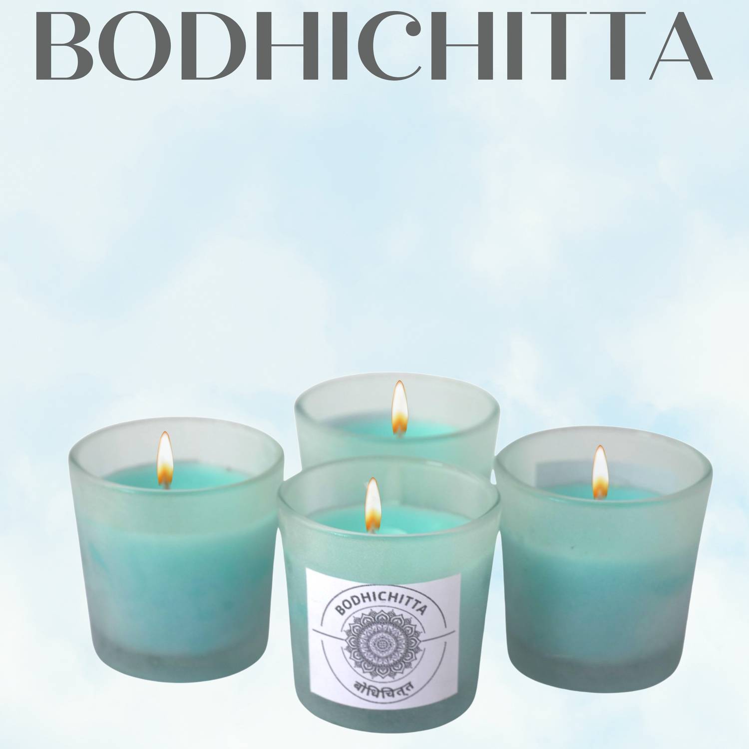 Bodhichitta Ocean Breeze Scented Aroma Glass Candle For Home Decore (160gm each) Candle