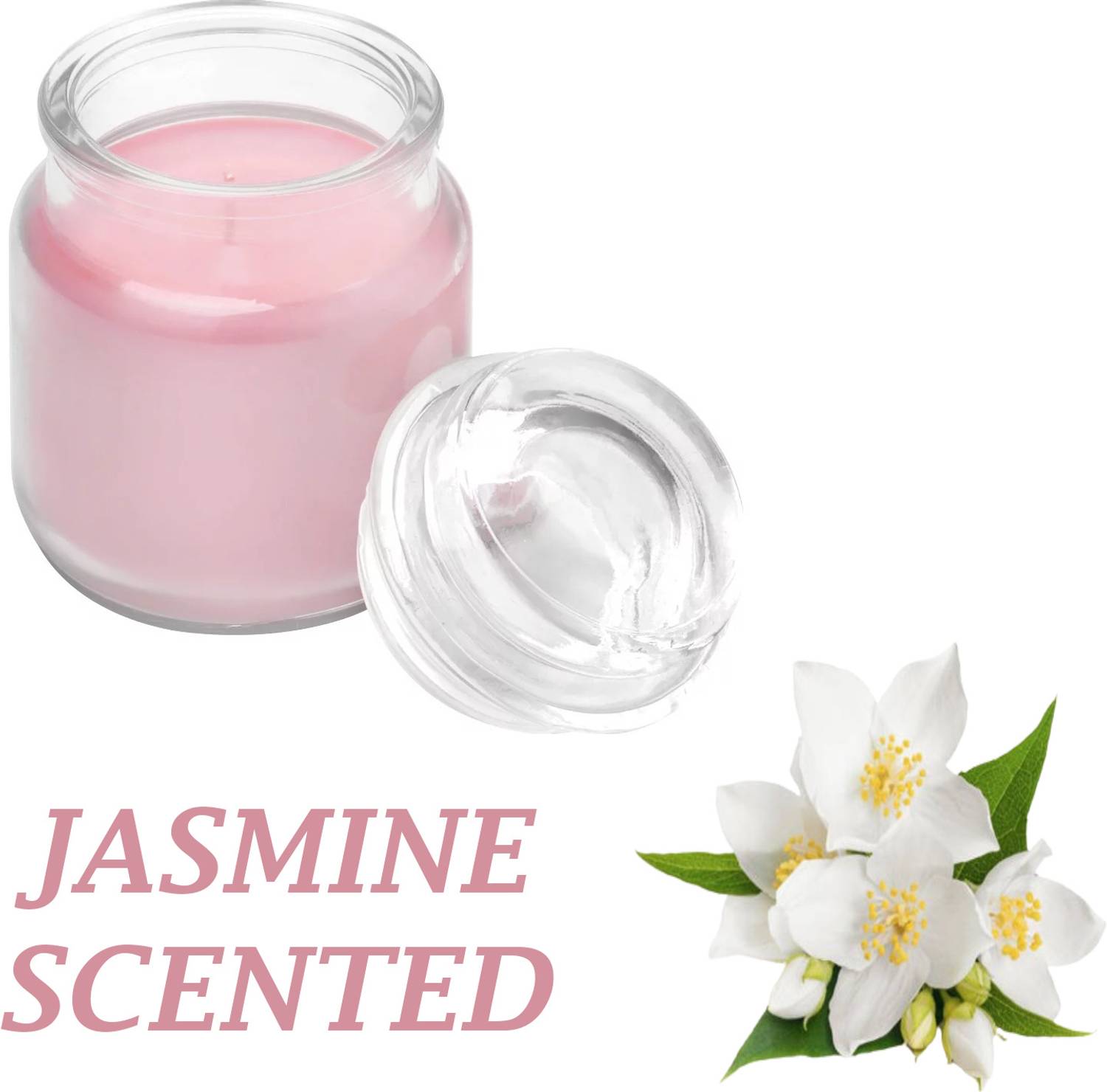 AAMU MOON Jasmine Scented Glass Jar Candle For Diwali & Home Decor, Long Burning Aroma Candle