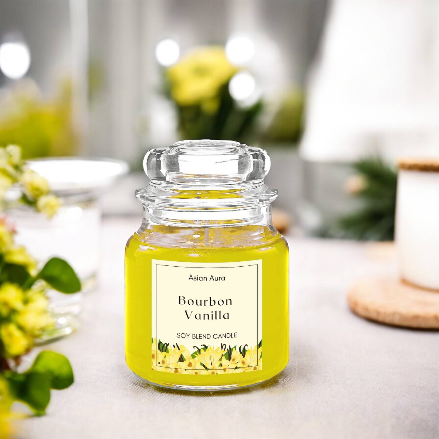 Asian Aura Scented Jar Bourbon Vanilla Candle
