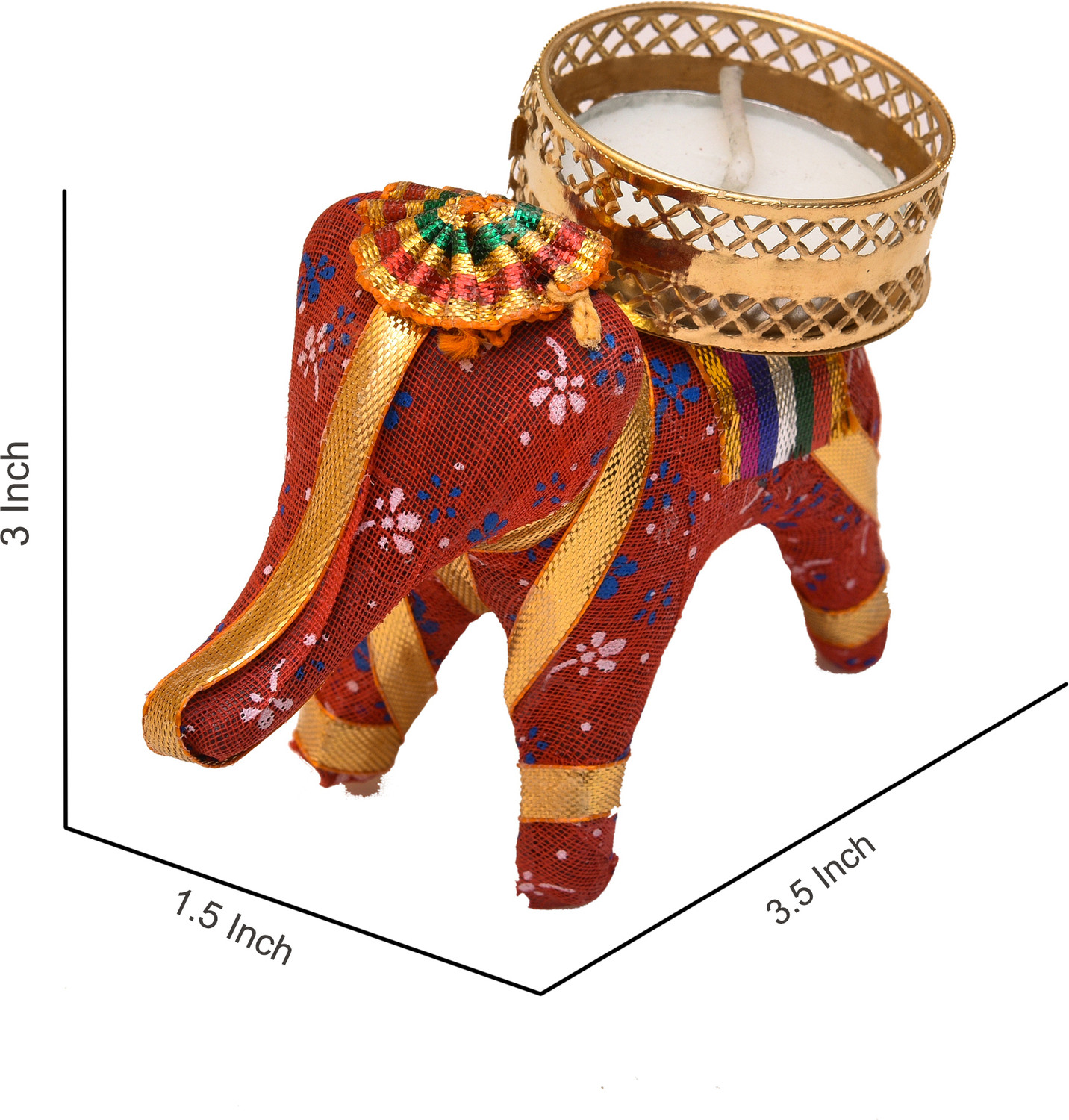 Image of PRIDE STORE Elephant Tealight Candle Holder For Diwali Navratri Decoration Candle