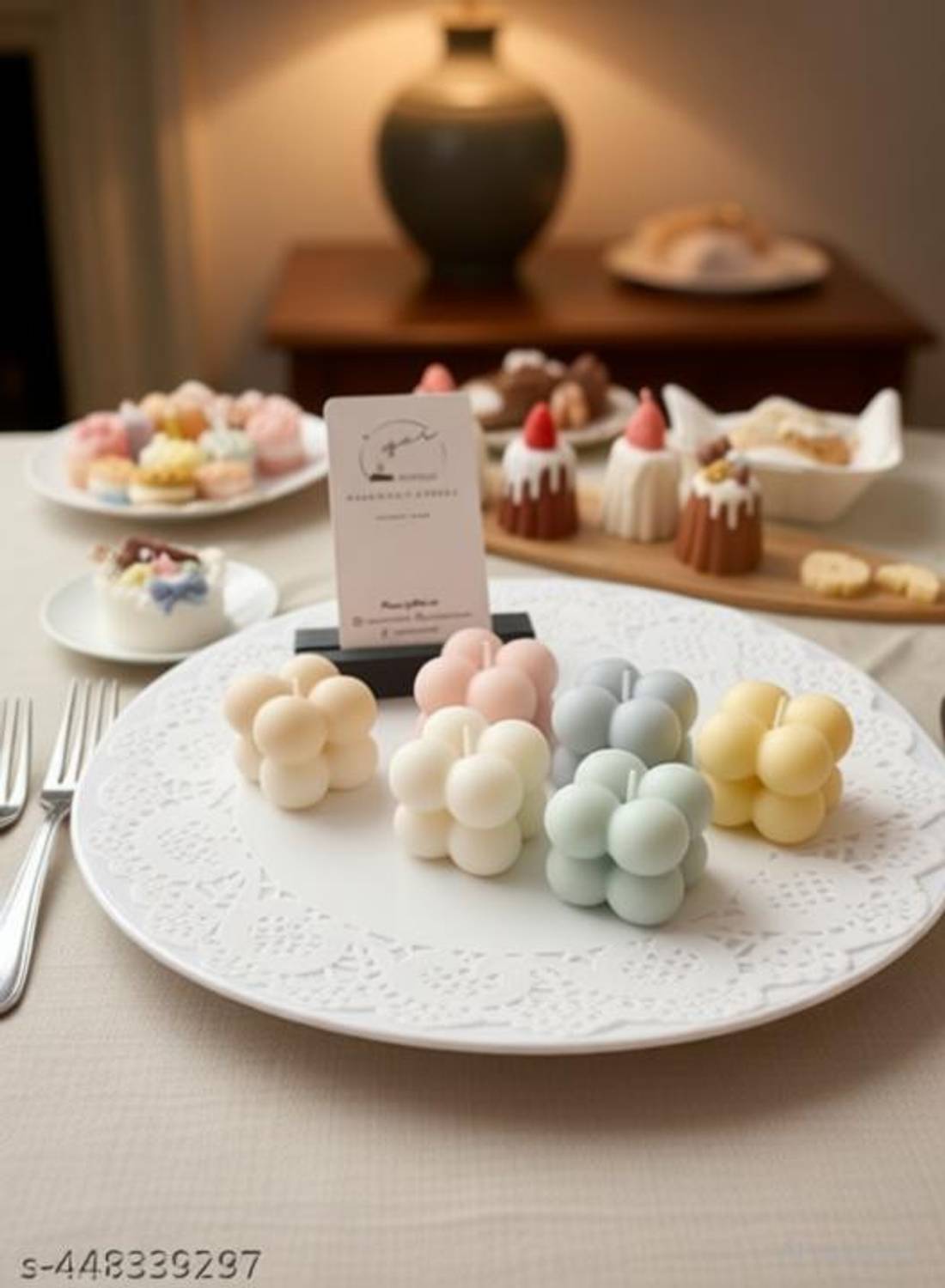 ATCOLLECTIONS Bubble Cube Decorative Scented Candle Set Candle