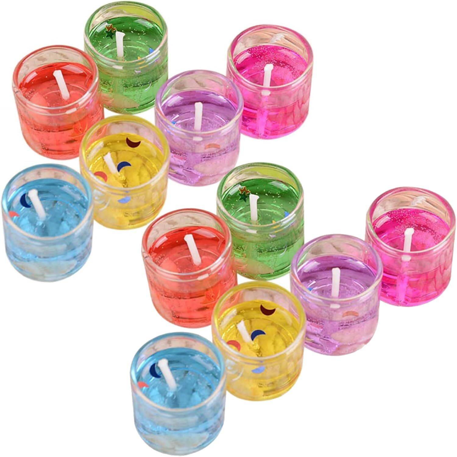 Aile Craft Unscented Gel Candles Tealights Aromatherapy Candles Smokeless Glass Gel Candles Candle