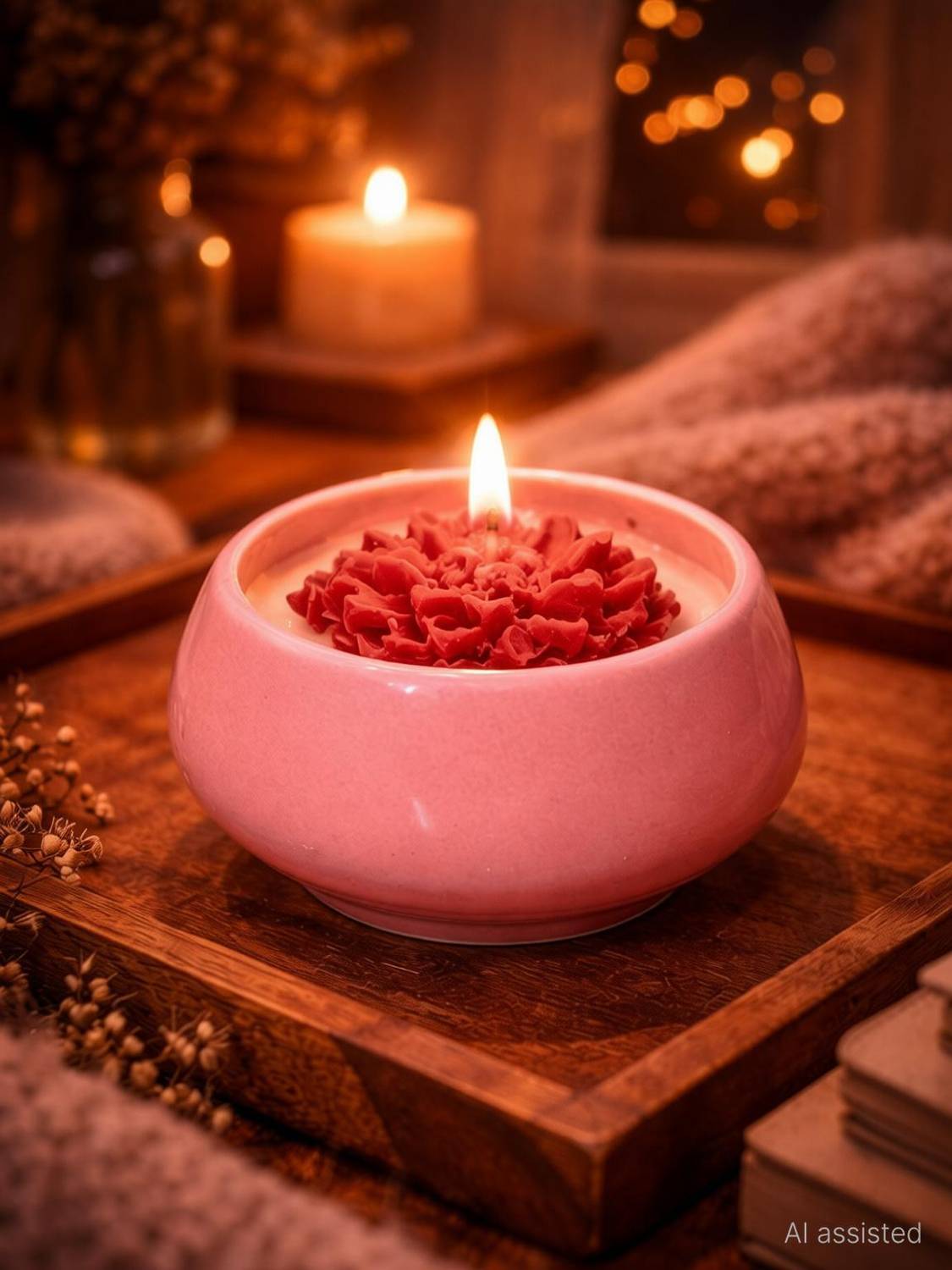 CandlitLand Blush Bloom Soy Wax Jar Scented Candle
