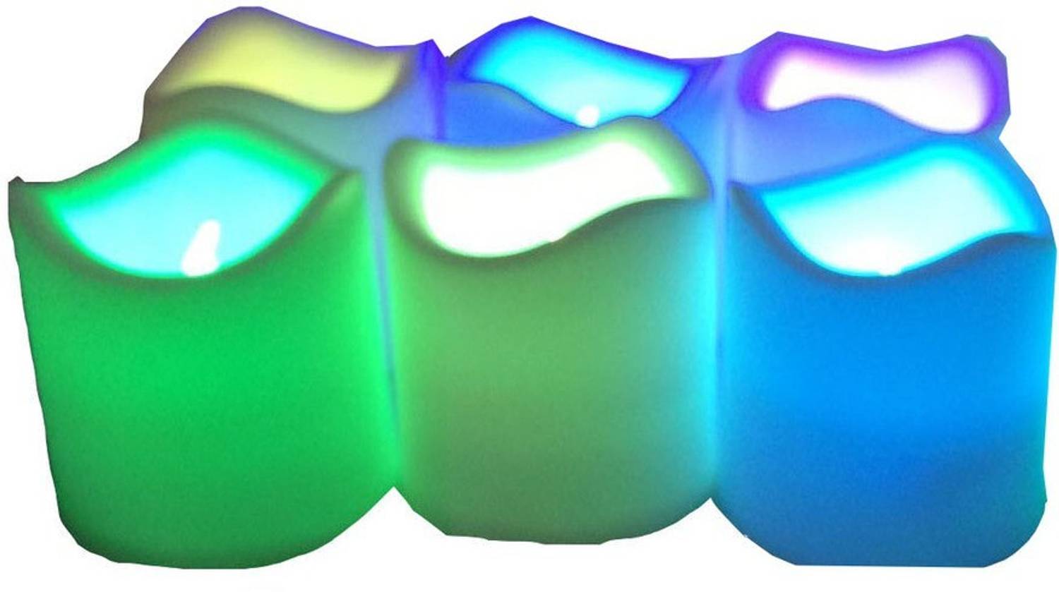 atorakushon 6 Pieces Designer Flameless Coloring LED Tealigh with Replacable Battery Smokeless CANDLE Candle