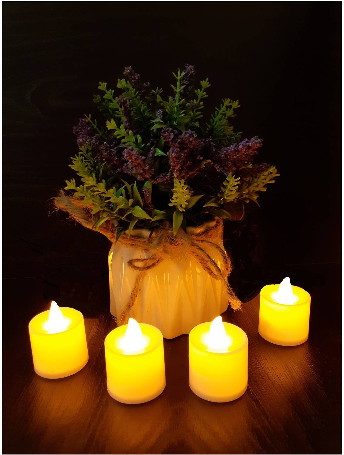 AFTERSTITCH Melting wax candle style Artificial T light led candles for dinner and home decoration ( Batteries Included) wax style Set of 4 Candle