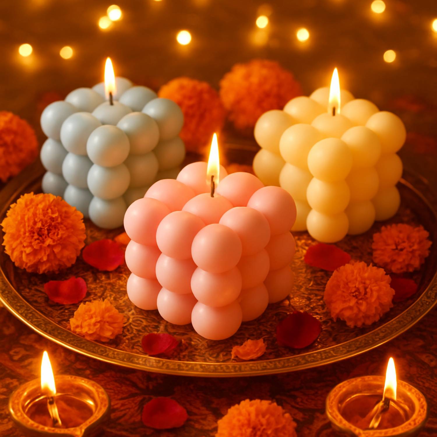 Glow Haven Bubble Candles – Set of 3 Candle Price in India - Buy
