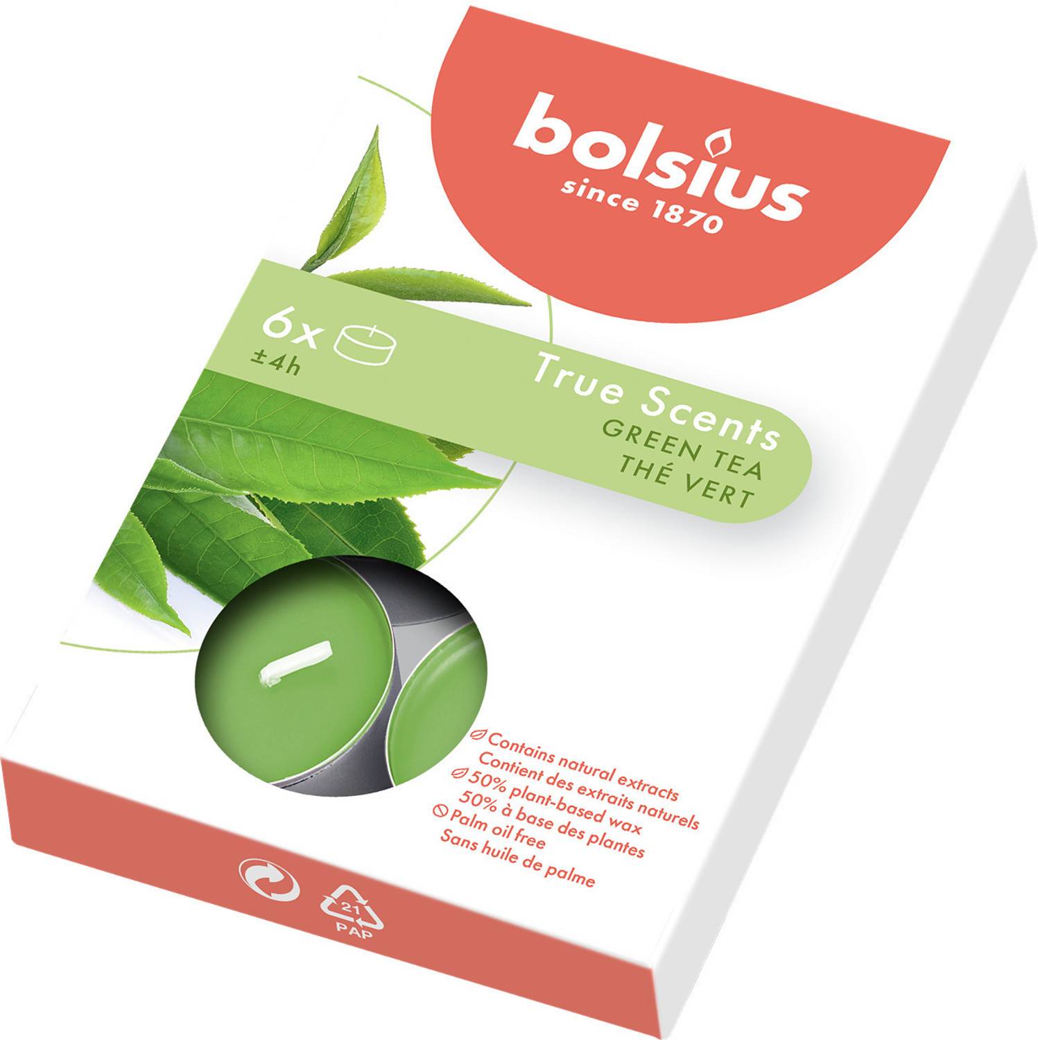 Bolsius Tealights 4hr box 6 TRUE SCENTS Candle