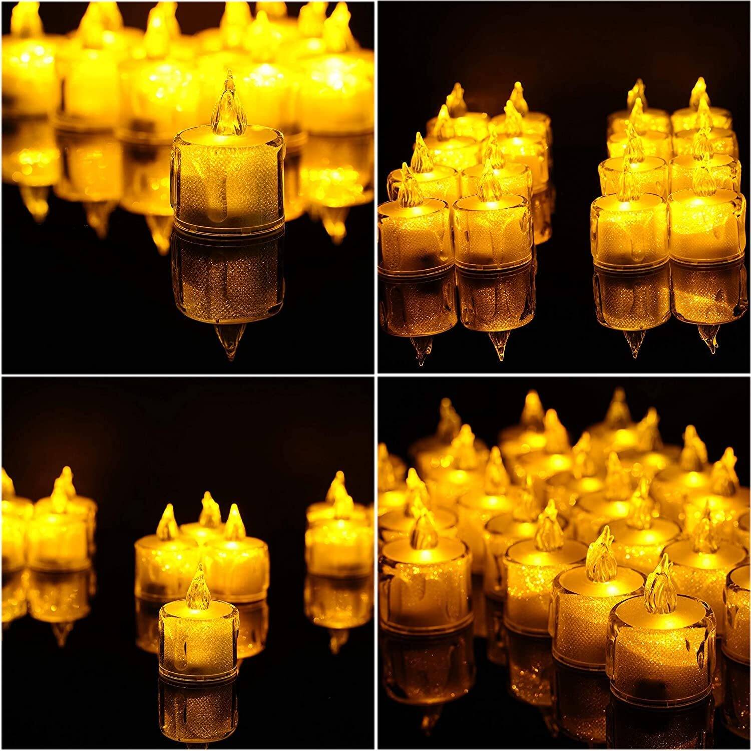 Bluedeal Crystal LED Candles With Dripping Wax Design Acrylic And Flameless LED Diyas Candle