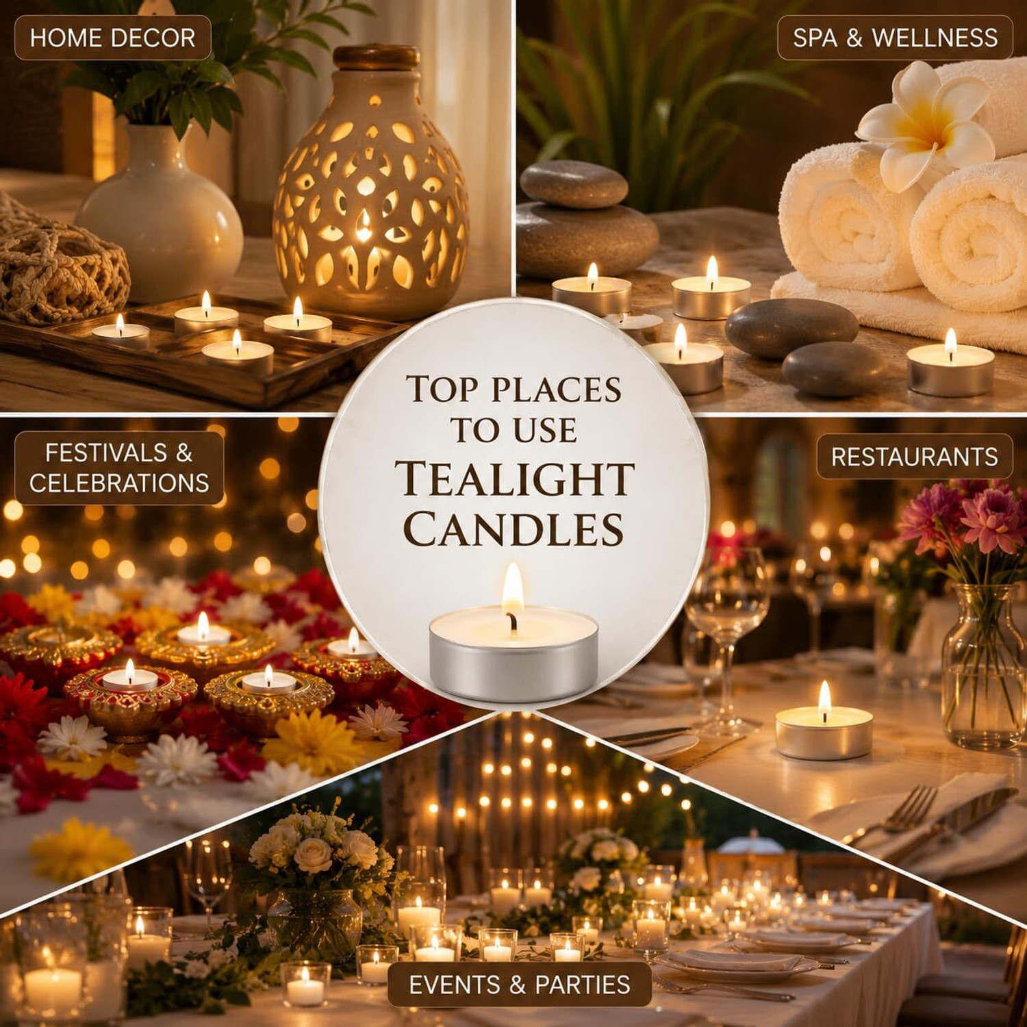 Image of Onlinch Pack of 50 White Tealight Candles | Decorative Candle 1001 Candle (White, Pack of 50)
