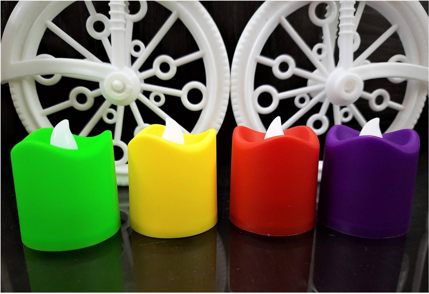AFTERSTITCH Set of 4 multi colour changing battery operative romantic candle led (battery included) Candle