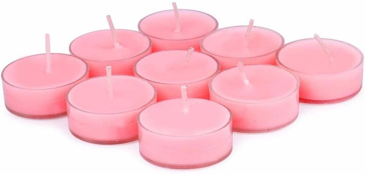 AKH69 Rose Smokeless Scented Acrylic Tealight Candles | Scented Acrylic Tealight Candle Set of 6 for Home Decoration and Celebrations | Burning Time 3hr-4hr Candle