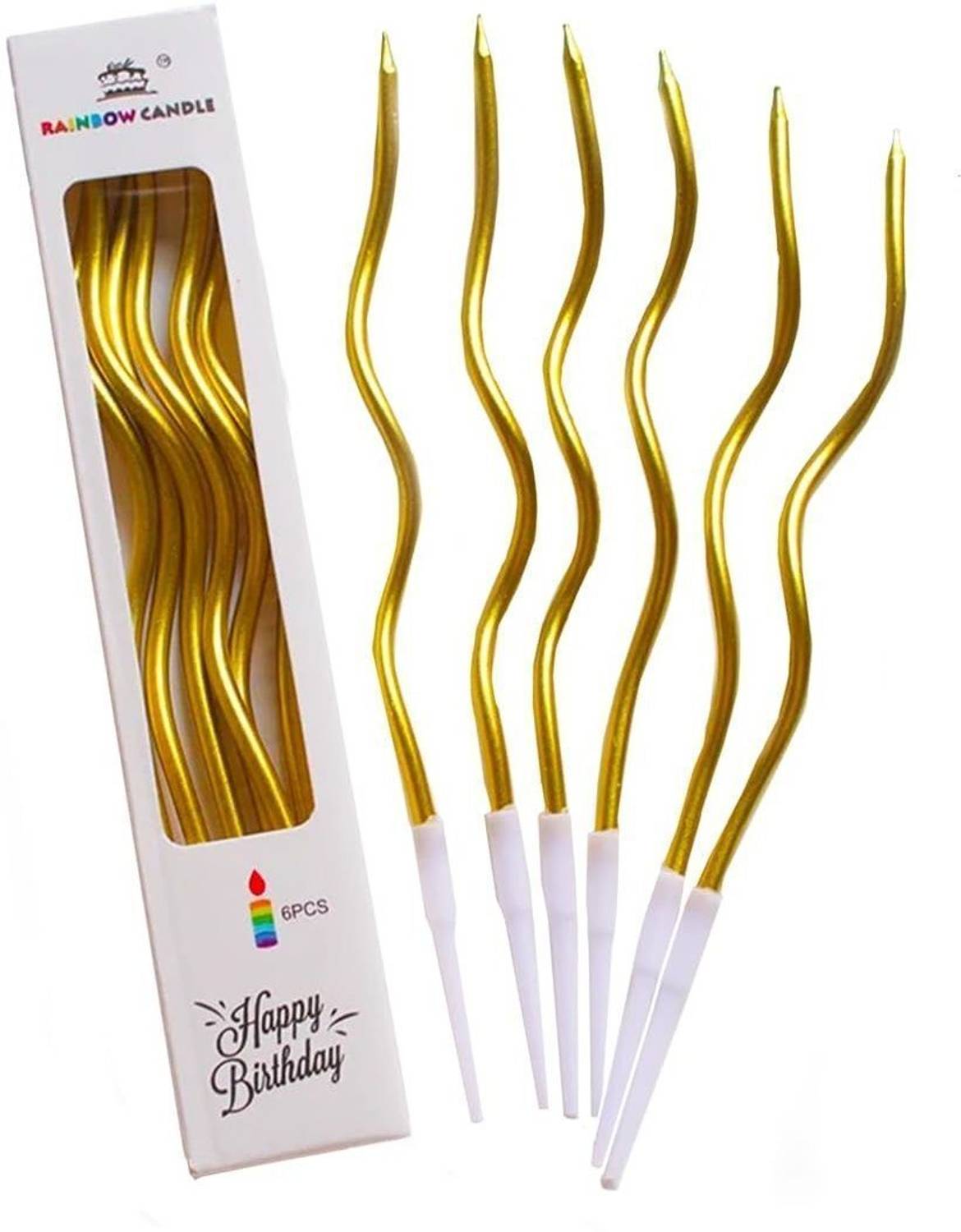 Aarya Aashvi Golden birthday candles 6 Pcs Candle