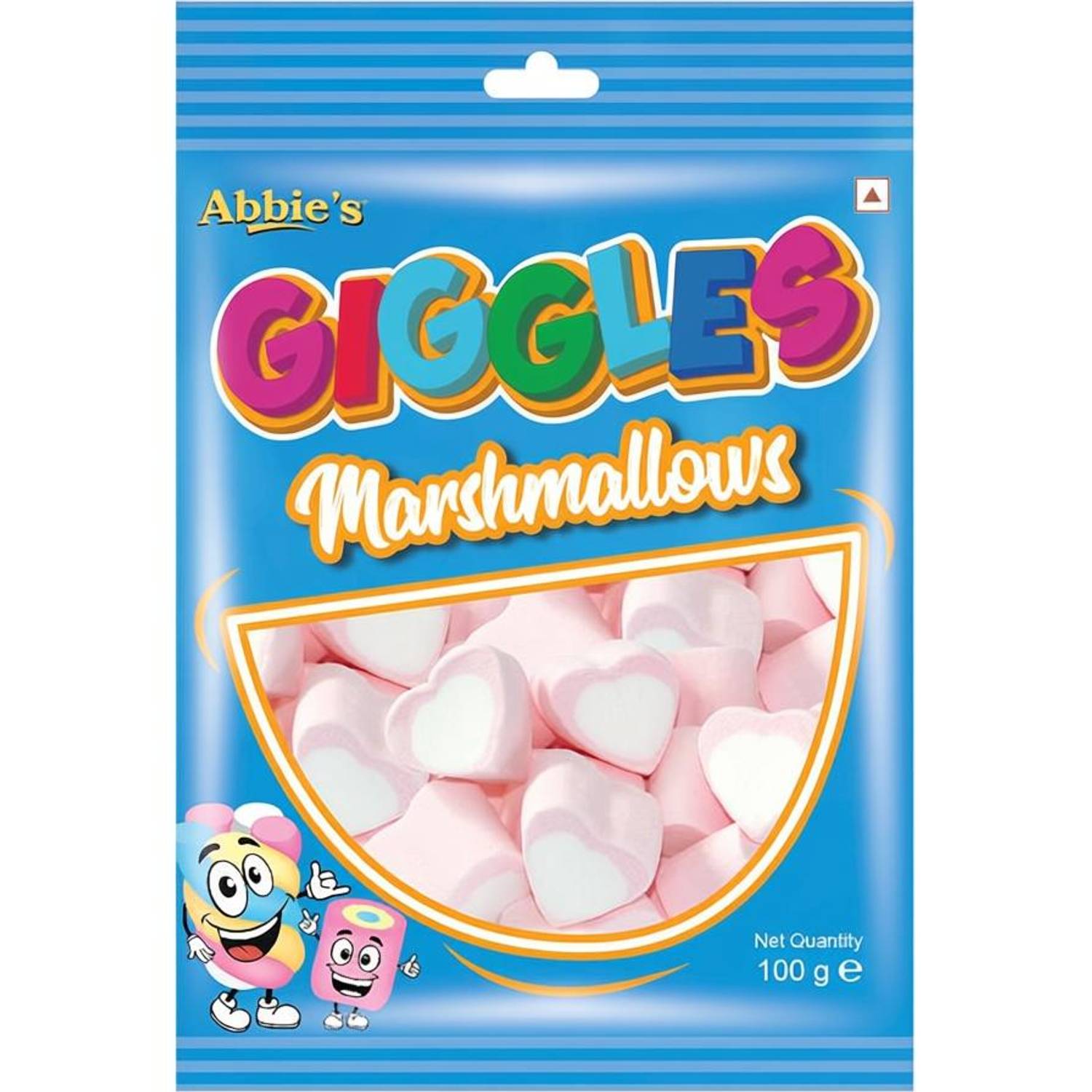 Abbie's Giggles Hearts Shaped Marshmallows 100 g Multi-Flavoured, Gluten Free, Multi Flavour Marshmallow