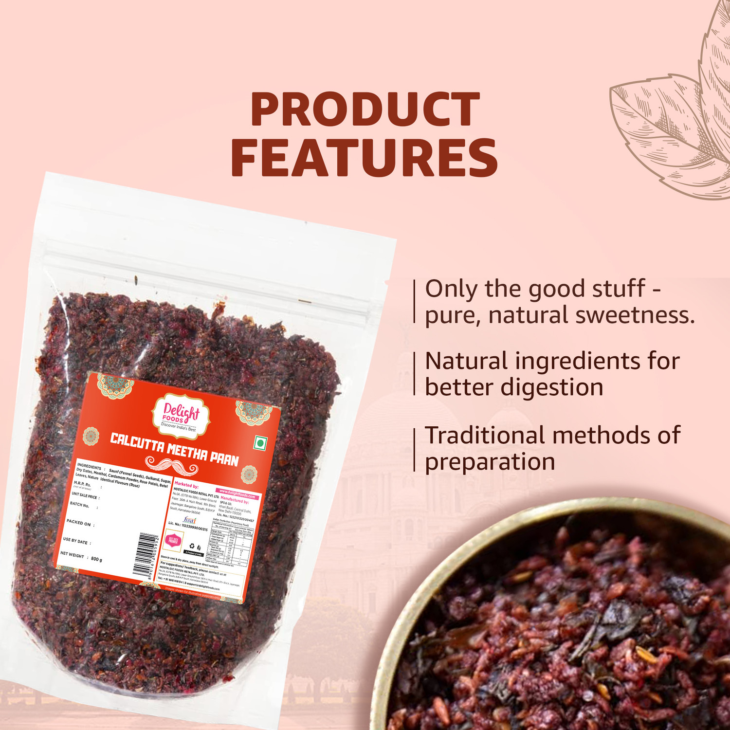 Image of Delight Foods Calcutta Sweet Paan Mouth Freshener
