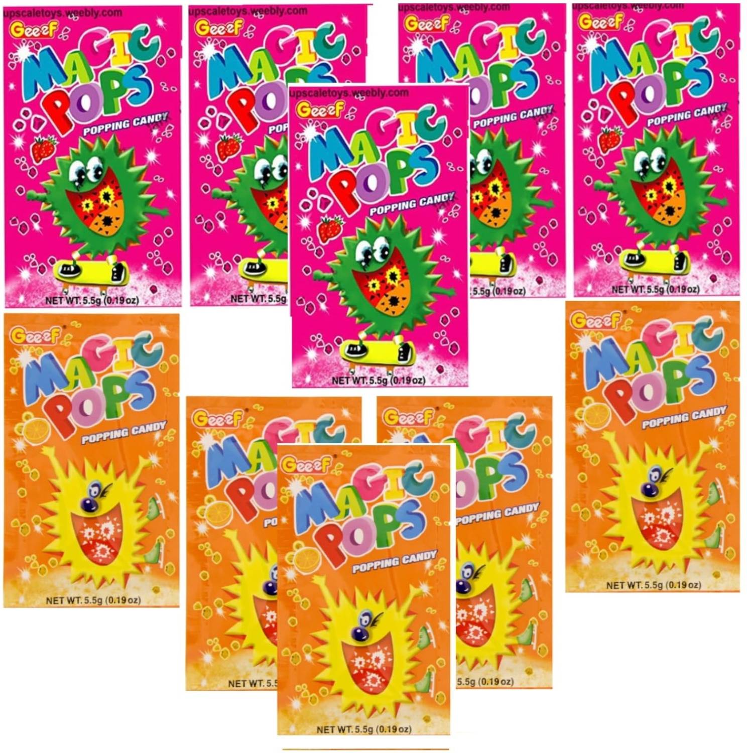 Magic Pops Popping Candy with Strawberry & Orange Flavour Candy