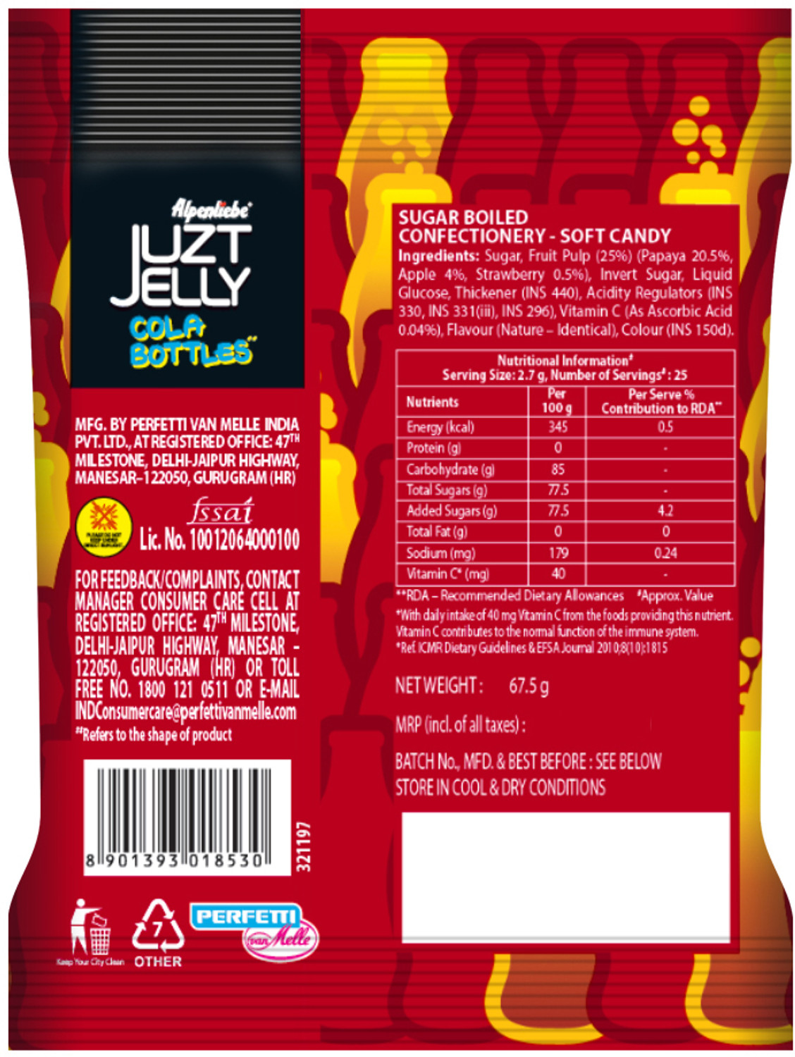 Image of Alpenliebe Juzt Cola Jelly Candy