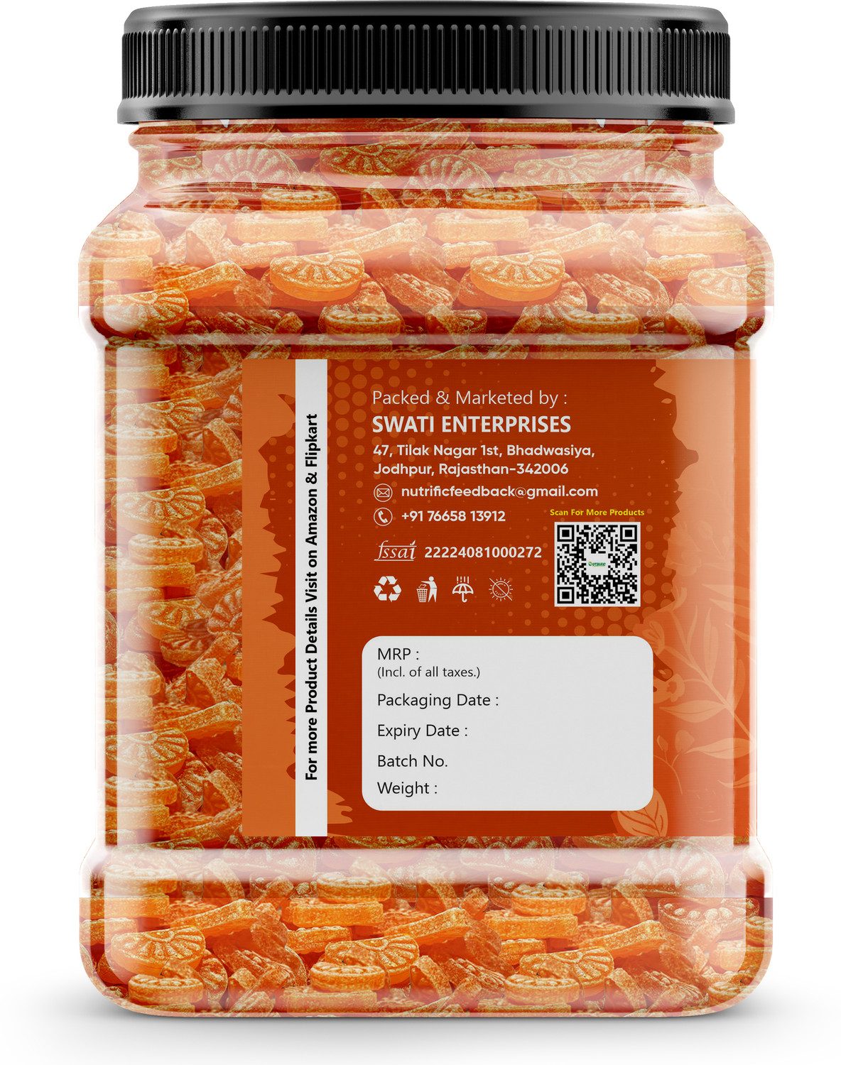 Image of Nutrific Orange Candy | Narangi Flavor Candy | Khatti Mithi Goli | Narangee Toffee Orange Candy