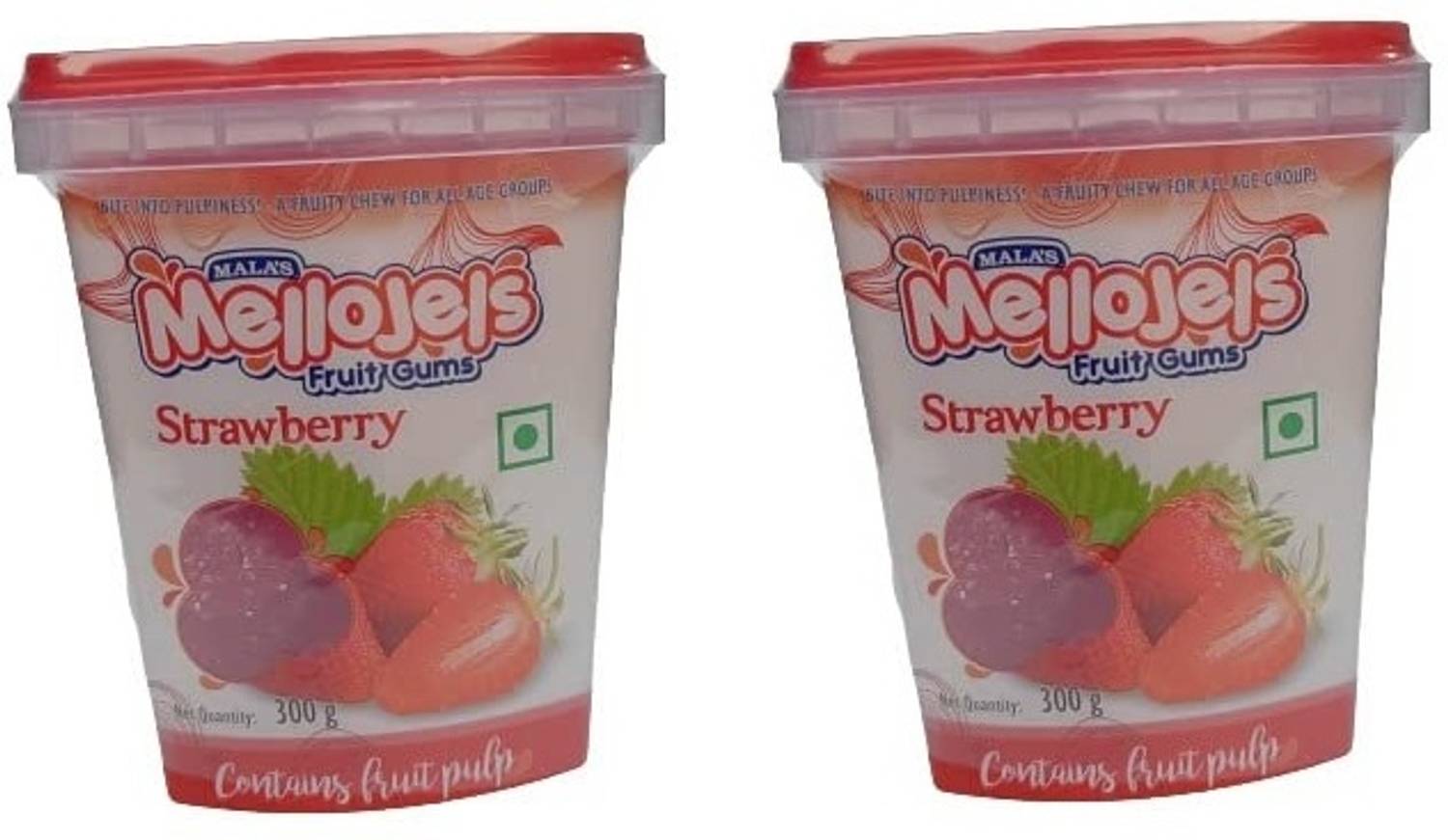 Mala's MelloJels StrawBerry Fruit Gums (300g X2) (600g) StrawBerry
