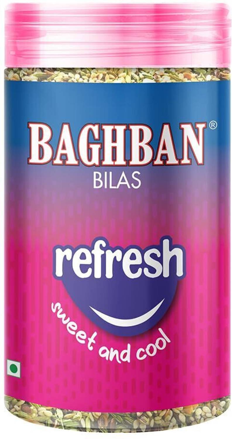 BAGHBAN Refresh Sweet and Cool| Digestive| After-Meal Snack | Mouth Freshener Gulab Mukhwas, Meetha Paan, White Madrasi Saunf, Green Madrasi Saunf Mouth Freshener