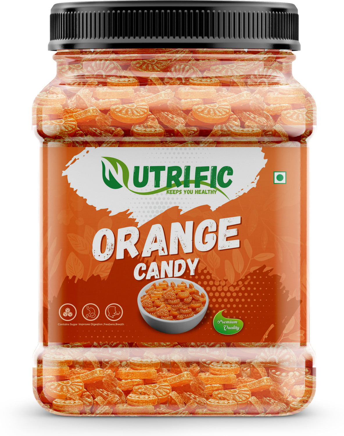 Image of Nutrific Orange Candy | Narangi Flavor Candy | Khatti Mithi Goli | Narangee Toffee Orange Candy