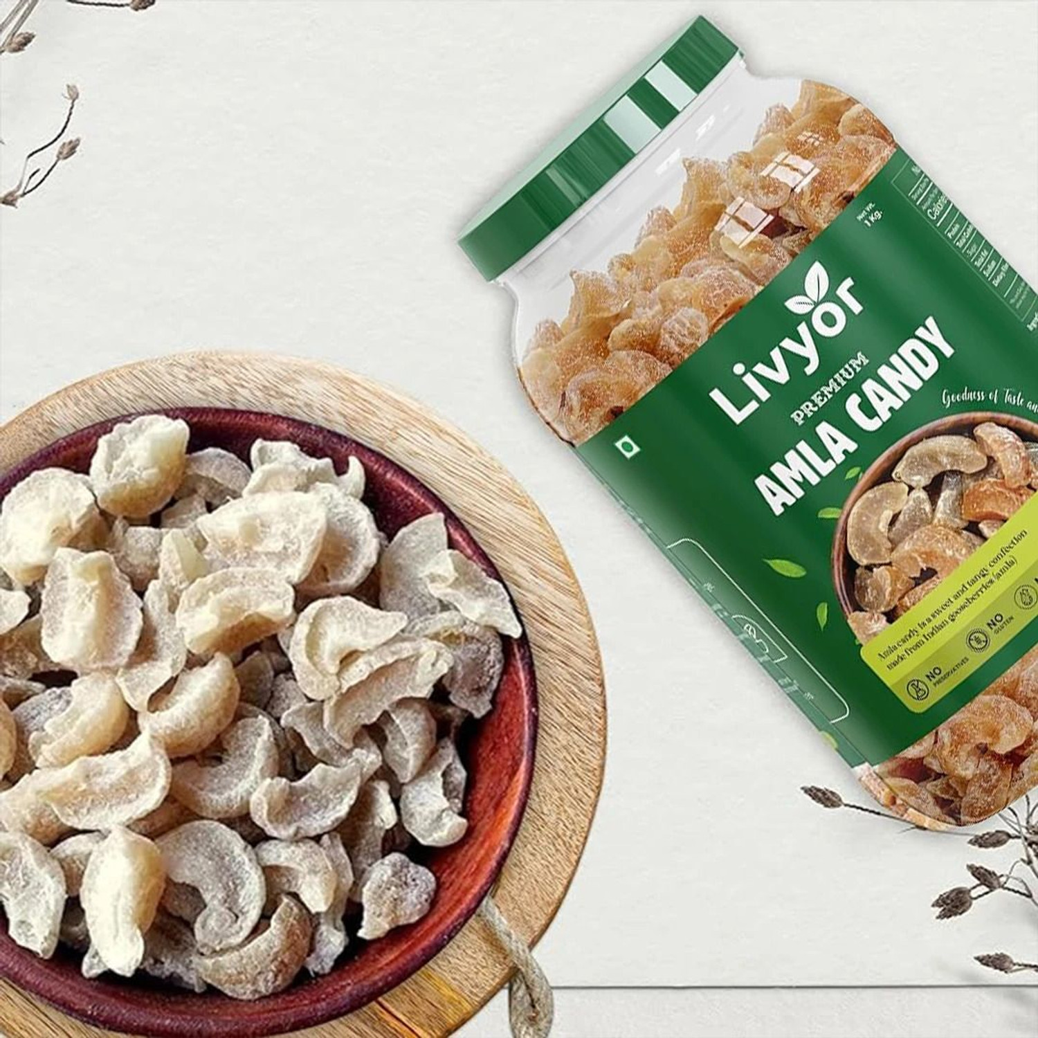 Image of LIVYOR Dried Amla Candy | Awla Indian Dry Gooseberry Amla Candy
