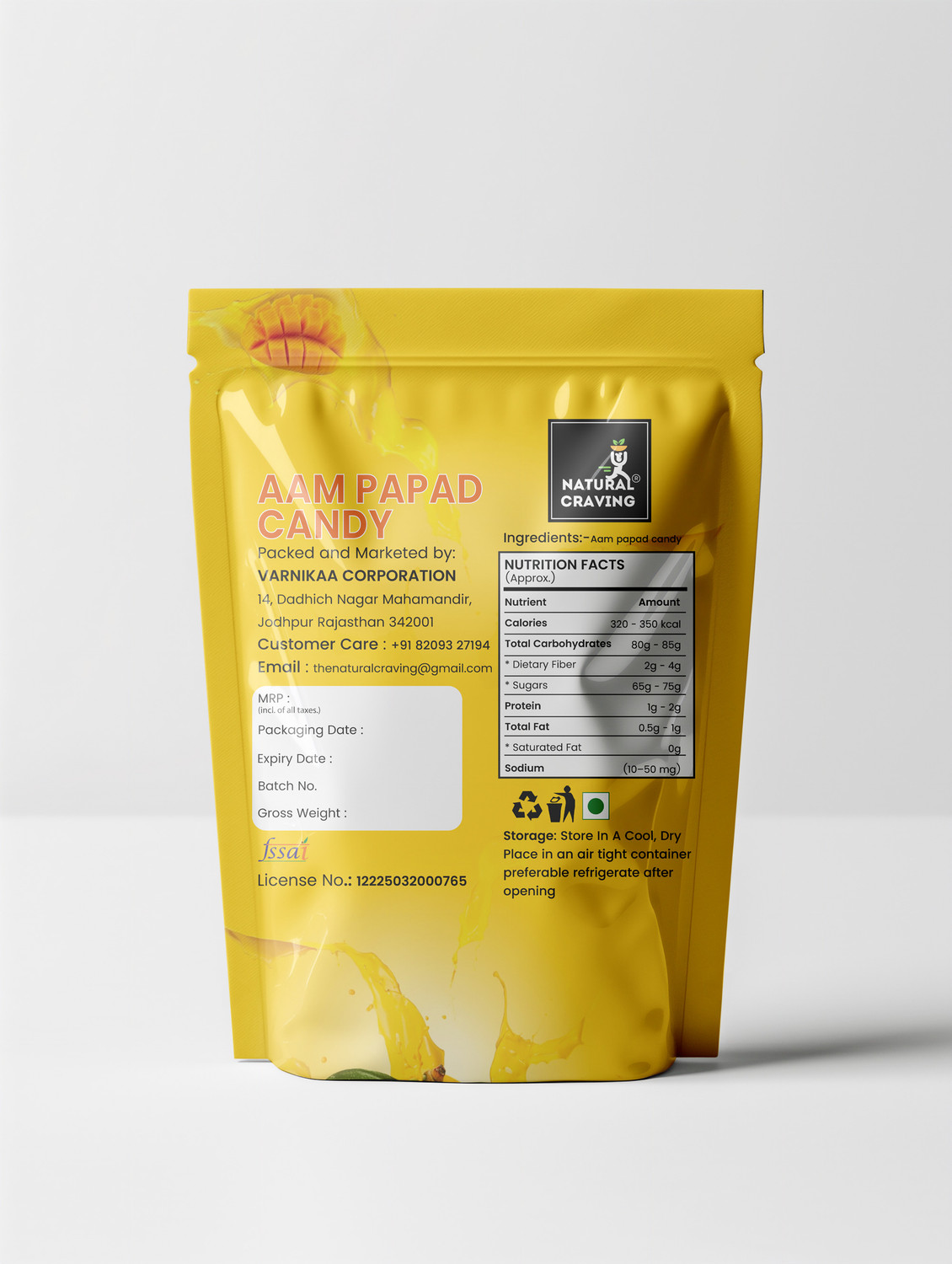 Image of NATURAL CRAVING Aam Papad Candy |Sweet & Tangy Mango Candy |Traditional Indian Mango Snack | Sweet Candy