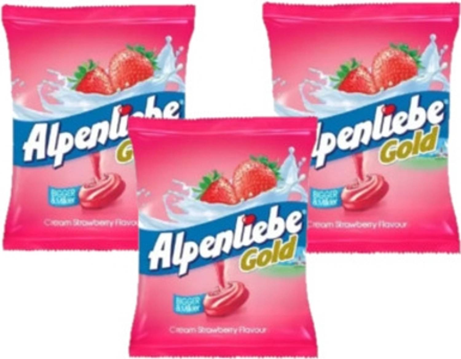 Alpenliebe Gold Cream Strawberry Candy (342 g) 100 Pieces in Each Strawberry, Cream Toffee