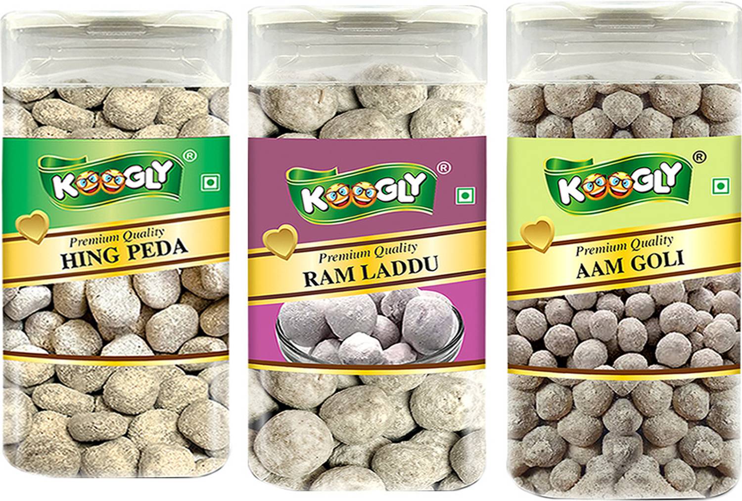 Koogly Premium Quality After Meal Digestive Hing Peda, Ram laddu,, Aam Goli Candy