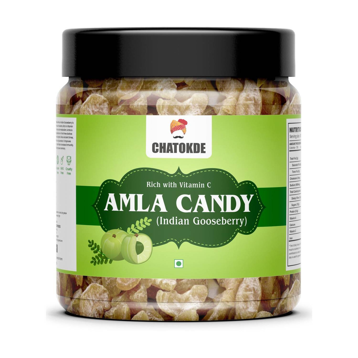 CHATOKDE Dry Amla Candy ( Candied Indian Gooseberry, Avla, Delicious) 250g Jar Pack SWEET Candy