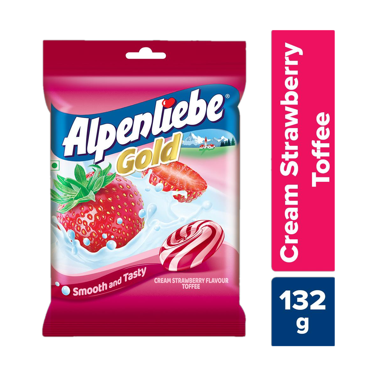 Alpenliebe Gold Cream Strawberry Toffee 144 g|40units Cream Strawberry Toffee